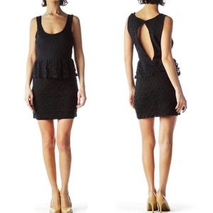 Urban Outfitters Black Lace Peplum Dress Little Black Dress Women’s XS